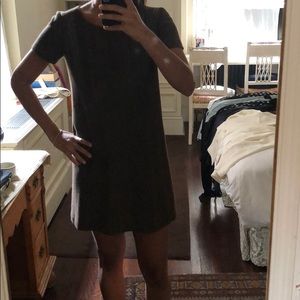 Brown wool theory shift dress